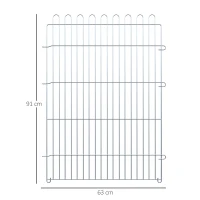 PawHut Freilaufgehege Welpenauslauf Welpenzaun Laufstall Welpengitter für Tiere 8-teilig B63 x H91 cm(m-3)