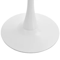 HOMCOM Tavolo da Soggiorno Minimal Rotondo con Base in Metallo, Ø70 x 73 cm, Bianco(m-9)