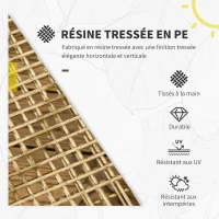 Outsunny Ensemble salon de jardin 4 pièces canapé 2 places 2 fauteuils 1 table basse avec coussins(m-4)