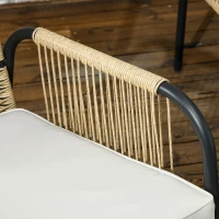 Outsunny Ensemble salon de jardin 4 pièces canapé 2 places 2 fauteuils 1 table basse avec coussins(m-8)