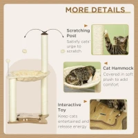 PawHut Cat Tree, with Scratching Posts, Hammock, Toy Ball - Beige(m-5)