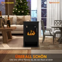 HOMCOM Ethanolkachel, vrijstaand, 3 uur brandtijd, tot 25 m², vak voor brandhout, roestvrij staal, zwart, 43 x 25 x 68 cm(m-7)