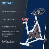 HOMCOM Bicicleta Spinning – 8 kg Volant pentru Fitness Acasa(m-8)