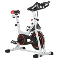 Bicicletă Fitness Profesională Reglabilă, 103x53x100-114 cm, Alb