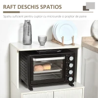Homcom Mobilier pentru Cuptor cu Microunde – Cu Roti si Dulapior, Alb(m-5)