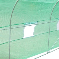 Outsunny Seră pentru Grădină cu 6 Ferestre, Ușă Rulantă și Acoperiș Învelit PE, 4,5x3x2 m, Verde Închis(m-10)