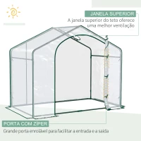 Outsunny Estufa Transparente de Jardim 180x100x168 cm Estufa de Jardim com Porta Enrolável e Estrutura de Aço Transparente(m-4)