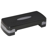 HOMCOM Step para Exercício Aeróbico Plataforma Step com Altura Ajustável em 2 Níveis com Carga Máxima 120kg para Exercício em Academia Casa 68x29x10-15cm Preto(m-1)
