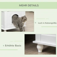PawHut Katzenklo Katzenschrank mit Stauraum Klappdeckel Weiß 74 x 52 x 55cm(m-7)