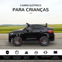 HOMCOM Carro Elétrico Mercedes AMG 12V para Crianças de 3-5 Anos com Controle Remoto Música Luzes Abertura da Porta 115x70x55cm Preto(m-4)