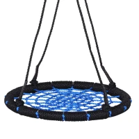 HOMCOM 23.5 Inch/ 60 cm Spider Web Tree Swing for Kids Children Nest Swing Seat Heavy Duty Rope Metal Frame Outdoor Birds Crows Toys Garden Backyard(m-11)