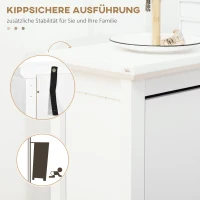 HOMCOM Schuhschrank mit 3 Kippfächern, verstellbare Einlegeböden, 70 cm x 26 cm x 123 cm, Weiß(m-7)
