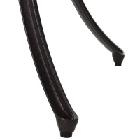 Outsunny 5 Pieces Outdoor Dining Table Set, Cast Aluminium Patio Conversation Furniture Set with 4 Armchairs, a Round Dining Table with Parasol Hole, Brown(m-9)