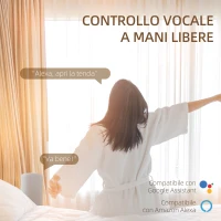 HOMCOM Binario per Tende Motorizzato Larghezza Regolabile, Controllo con Telecomando, APP, Alexa e Google(m-6)