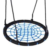 HOMCOM 23.5 Inch/ 60 cm Spider Web Tree Swing for Kids Children Nest Swing Seat Heavy Duty Rope Metal Frame Outdoor Birds Crows Toys Garden Backyard(m-1)