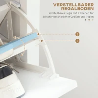 HOMCOM Schuhschrank mit 3 Kippfächern, verstellbare Einlegeböden, 70 cm x 26 cm x 123 cm, Weiß(m-5)