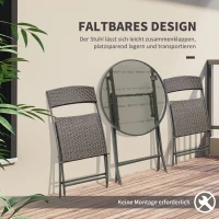 Zestaw mebli ogrodowych komplet bistro technorattan 3 szt. brąz Outsunny(m-4)