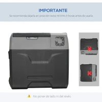 HOMCOM Nevera y Congelador de Compresor 50L Eléctrica Refrigerador de Coche CC 12V/24V hasta -20℃ Pantalla LED Táctil Asa Retráctil Ruedas para Hogar Camping Viajes Automóvil 58,6x37,8x54,5 cm Negro(m-7)