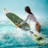 HOMCOM Tavola Gonfiabile SUP Stand Up Paddle con Pagaia Regolabile, Paddle Surf Gonfiabile Tavola da Surf con Accessori, Verde 302x76x15cm(m-2)