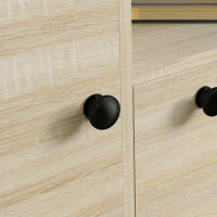 HOMCOM Set da Ingresso con Attaccapanni a Muro 4 Ganci, Scarpiera per 9 Scarpe, Armadietto e Specchio(m-8)