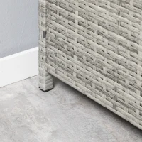 Outsunny Lit canapé double pour jardin en résine tressée PE avec matelas, accoudoirs et 4 coussins dim. 158L x 134l x 70H cm - gris et beige(m-8)