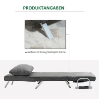 HOMCOM 3-in-1 slaapbank, logeerbed, fauteuil inclusief kussens, zwart(m-7)