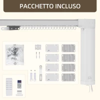 HOMCOM Binario per Tende Motorizzato Larghezza Regolabile, Controllo con Telecomando, APP, Alexa e Google(m-8)