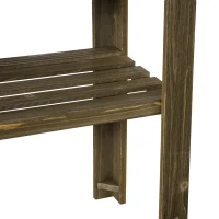 Outsunny tuintafel met drie lades en metalen werkblad, verkoold, 78 x 38 x 112 cm(m-7)