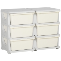 HOMCOM Opbergdoos voor Kinderen, Kinder-Opbergdoos, 3 Laden, Wit