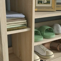 HOMCOM Set da Ingresso con Attaccapanni a Muro 4 Ganci, Scarpiera per 9 Scarpe, Armadietto e Specchio(m-7)