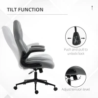 Vinsetto Home Office Chair, High-Back Computer Chair with Flip Up Armrests, Swivel Wheels and Adjustable Height, Light Grey(m-5)