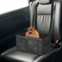 PawHut Hundetasche Hundebox faltbar Hundetransportbox Reisebox Katzenbox Autositz Oxford Schwarz 52x34x28 cm(m-2)