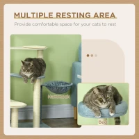 PawHut 118.5cm Cat Tree Tower with Scratching Posts, Mats, Hammock, Bed, Toy Ball(m-5)