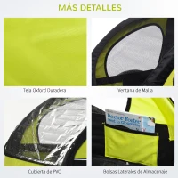 HOMCOM Remolque de Bicicleta para Niños de 2 Plazas con Amortiguadores para Correr con Barra y Kit de Footing 142x85x105 cm Verde(m-4)