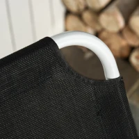 Outsunny Espreguiçadeira de jardim reclinável e dobrável com encosto ajustável em 4 posições Armação de metal textilene 160x66x80 cm Preto(m-9)