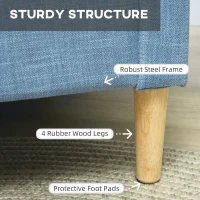 HOMCOM Modern Accent Chair, Comfy Fireside Chair, Upholstered Armchair for Living Room, Bedroom, Home Office, Blue(m-5)