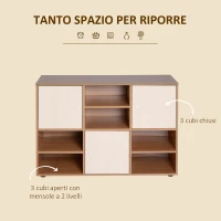 HOMCOM Mobile Libreria Scaffale 6 Cubi da Ingresso Ufficio Salotto 110x40x78cm Legno(m-4)