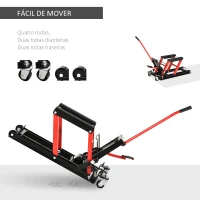 DURHAND Elevador hidráulico de aço para motocicleta Suporte 680 kg 110x36x67 cm Preto e Vermelho(m-4)
