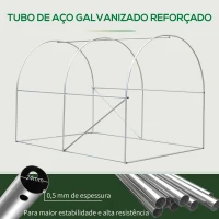 Outsunny Estufa Tipo Túnel 300x200x195 cm com Porta e 4 Janelas para Cultivo de Plantas e Verduras com Cobertura PE 140g/㎡ Verde(m-8)