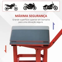 HOMCOM Plataforma Elevação para Motocicletas Macaco Elevador para Reparação Estacionar Aço 28x34x30-40cm Vermelho(m-6)
