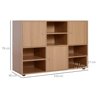 HOMCOM Mobile Libreria Scaffale 6 Cubi da Ingresso Ufficio Salotto 110x40x78cm Legno(m-3)