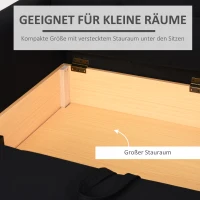 HOMCOM Sofa do spania dla dwóch osób, sofa tapicerowane z miejscem do przechowywania, poduszki na plecy, kolor szary węglowy(m-5)