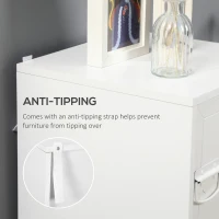 HOMCOM Rolling Storage Cabinet 3-Tier Mobile File Cabinet with Wheels & Metal Doors for Home Office, Living Room, White(m-7)