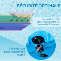 Outsunny Kayak gonflable pour 2 personnes avec pompe à air, rames en aluminium, bleu(m-4)