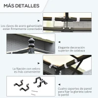 Outsunny Cenador de Jardín 3x3 m Pérgola con Toldo y 16 Orificios de Drenaje para Patio Terraza Metal y Poliéster 180 g/m² Resistente Crema(m-6)