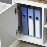 HOMCOM Mueble con Ruedas Armario de Oficina Multifuncional con Estantes con Amplio Espacio de Almacenaje 60x50x65,5 cm Blanco(m-9)
