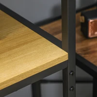 HOMCOM Estantería de 4 Niveles Estantería para Salón Moderno con 2 Cajones de Tela no Tejida y Marco de Acero 60x40x163cm Roble(m-8)