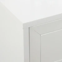 HOMCOM Rolling Storage Cabinet 3-Tier Mobile File Cabinet with Wheels & Metal Doors for Home Office, Living Room, White(m-9)