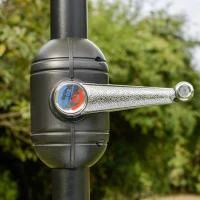 Outsunny Sombrilla de Aluminio 200x300x240 cm Parasol Rectangular de Jardín Inclinable con Manivela y Poste Desmontable para Terraza Piscina Patio Exterior Crema(m-9)