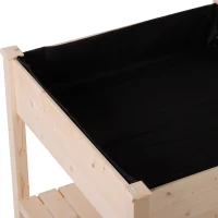 Outsunny Huerto Urbano Tabla de Crecimiento Mesa de Cultivo Vintage con Estante de Almacenaje Mesa Exterior Jardín para Plantación 91x91x81cm Madera(m-6)